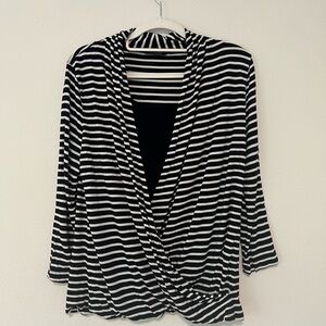 Wardrobe Black and White Striped Layered Top